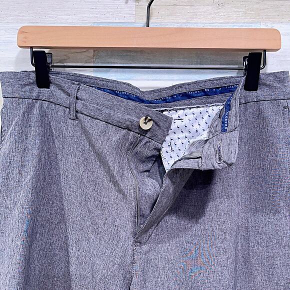 Tailorbyrd 8" Woven Performance Golf Shorts Gray Flat Front Stretch Mens 32 - Picture 3 of 7